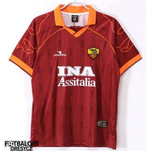 AS Roma 1999-2000 Retro Domácí Dres Krátký Rukáv